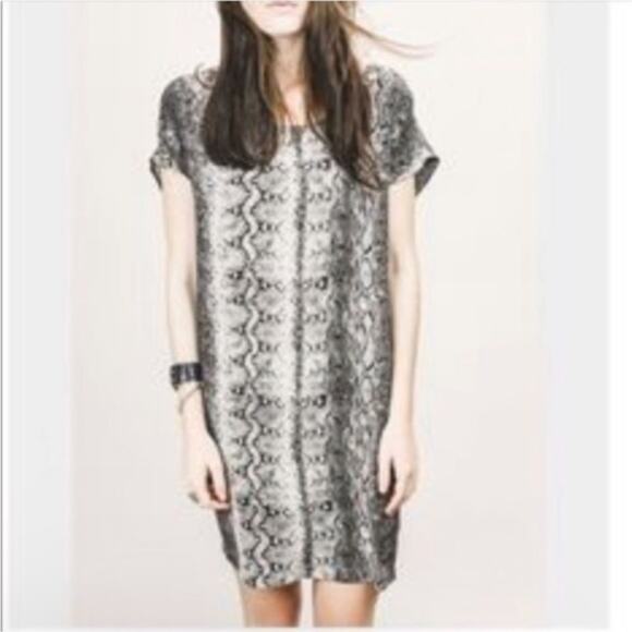 Joie Silk Snake Print Shift Dress - Picture 1 of 11